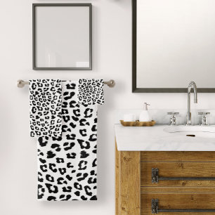Empreinte de léopard noir et blanc
