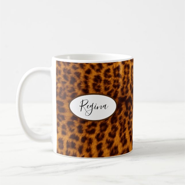 Empreinte de léopard Personnalisé Café Mug (Gauche)