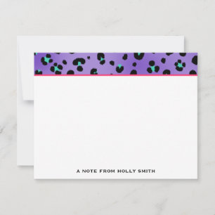 Empreinte de léopard pourpre Cartes pour notes pla