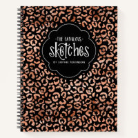 Empreinte de léopard Rose Gold Foil Carnet de carn