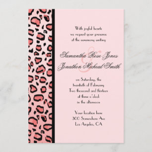 Empreinte de léopard rose invitation à mariage per