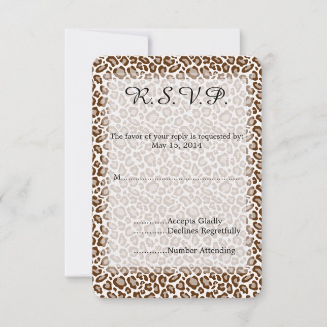 Empreinte de léopard Wedding RSVP (Devant)