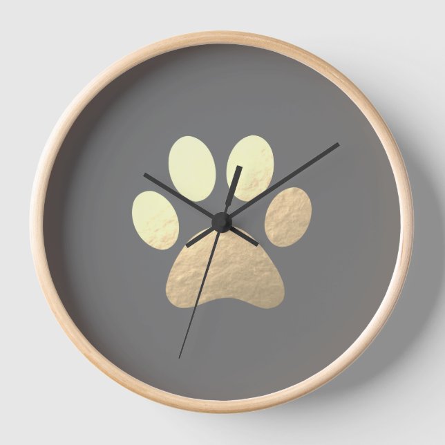 Empreinte de patte Bois encadré Grande horloge (Recto)