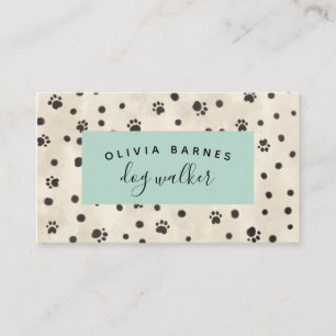 Empreinte de patte brushstroke motif chien carte d