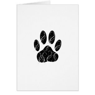 Empreinte de patte Chien Noir Avec Flouris Blanc