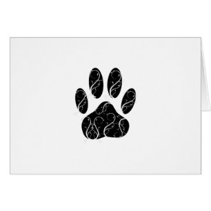 Empreinte de patte Chien Noir Avec Flouris Blanc