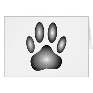 Empreinte de patte de chien en dégradé noir et bla
