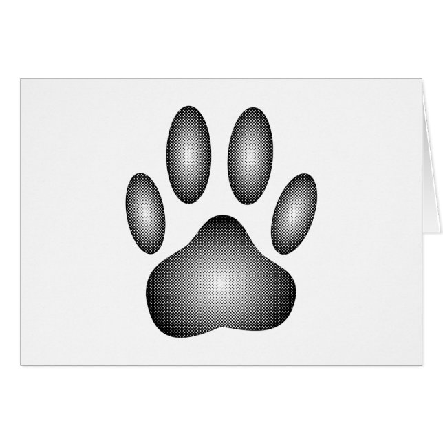 Empreinte de patte de chien en dégradé noir et bla (Devant horizontal)