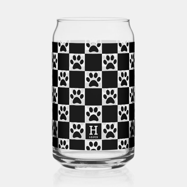 Empreinte de patte de chien noir personnalisé À da (Recto)