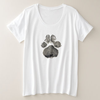 Empreinte de patte de chien plus T-shirt taille