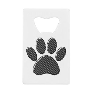 Empreinte de patte de chiot rayé noir et blanc