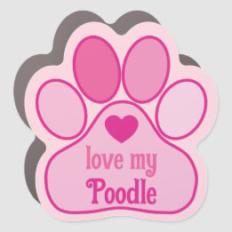 Empreinte de patte rose avec coeur Chien personnal