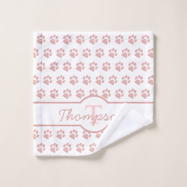 Empreinte de patte Rose de Parties scintillant d'o (Gant de toilette)