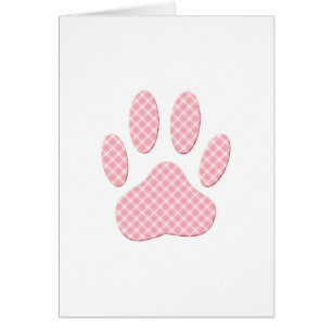 Empreinte de patte Tartan Rose Et Blanc