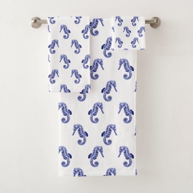 Empreinte d'hippocampe bleu et blanc (En situation)