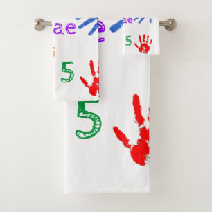 Empreintes à main de peinture Anniversaire avec no