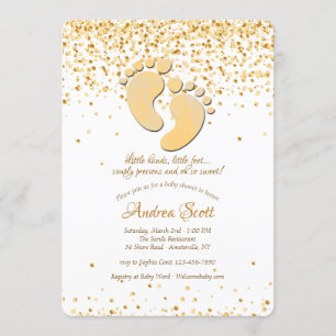 Empreintes bébé Invitation douche