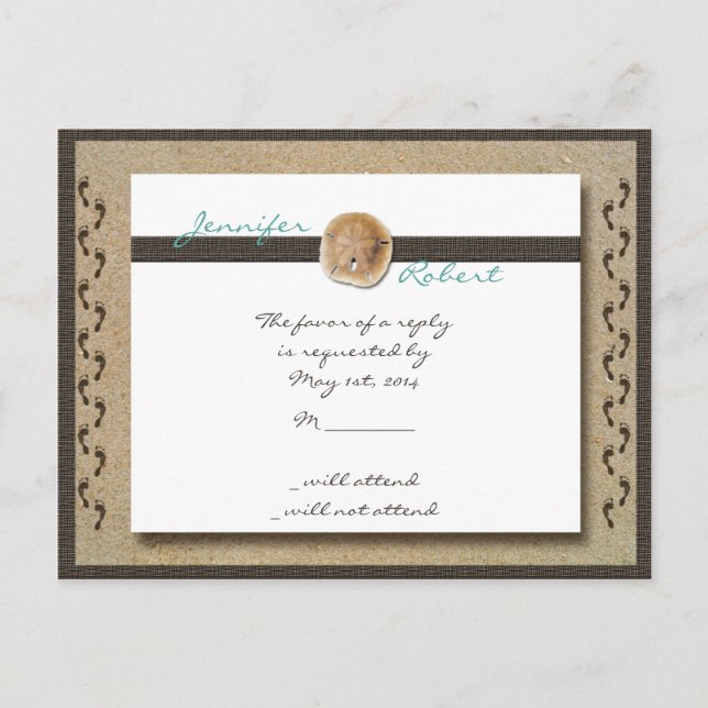 Empreintes dans la carte postale Sand RSVP (Devant)