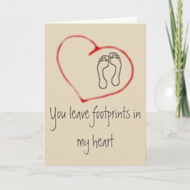 Empreintes dans mon coeur Carte Valentines (Devant)