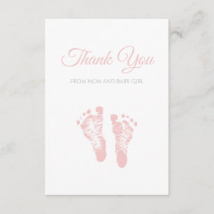 Empreintes de pas simples de rose de Merci de baby