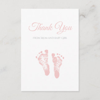 Empreintes de pas simples de rose de Merci de baby