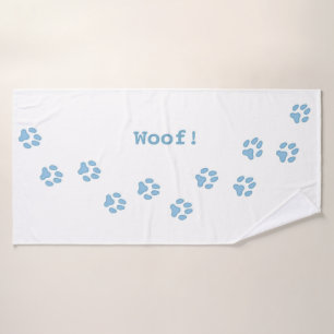 Empreintes de pattes bleus mignon Nom du chien per