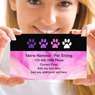Empreintes de pattes branchés Pet Sitter Cartes de