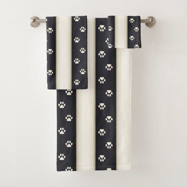 Empreintes de pattes de chats noir & blanc d'antiq (En situation)