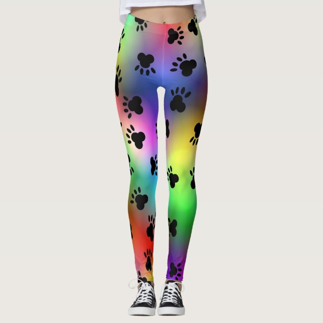 Empreintes de pattes de chien leggings (Devant)