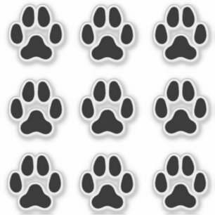 Empreintes de pattes de chiens Stickers Black Anim