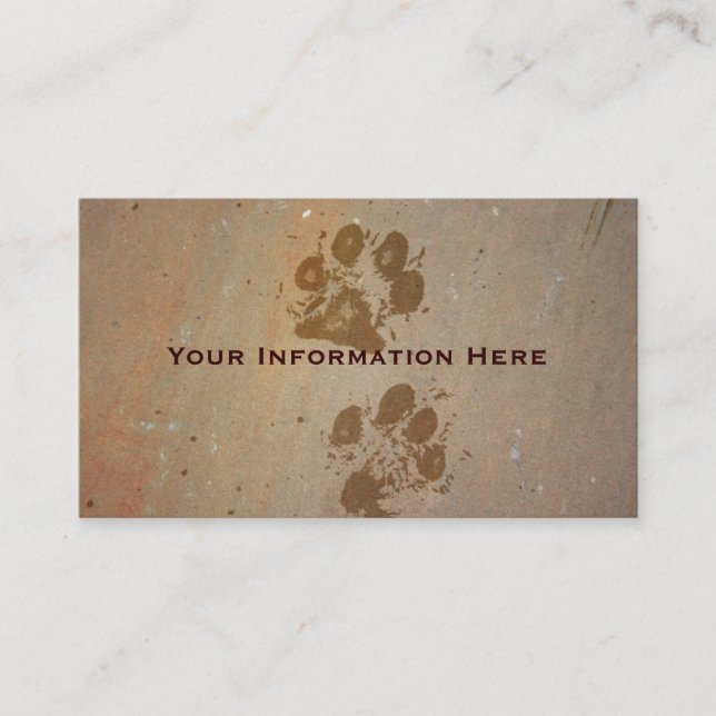 Empreintes de pattes sur les cartes de visite en (Devant)