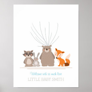 empreintes digitales du livre d'or baby shower boi