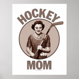 Empreintes et affiches de maman de hockey