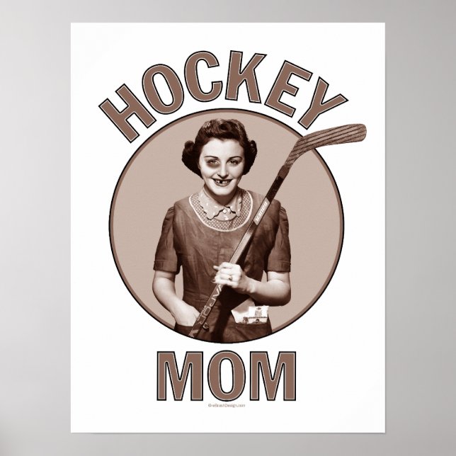 Empreintes et affiches de maman de hockey (Devant)