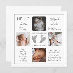 Empreintes multiples Faire-part de naissance photo