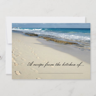 Empreintes sur les cartes de recettes de plage
