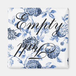 Empty Full Blue Vintag Floral Toile Geschirrspüler Magnet