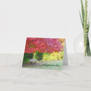 EMPTY PARK BENCH, "WÜNSCHEN SIE SICH HIER" (FOTOG) KARTE