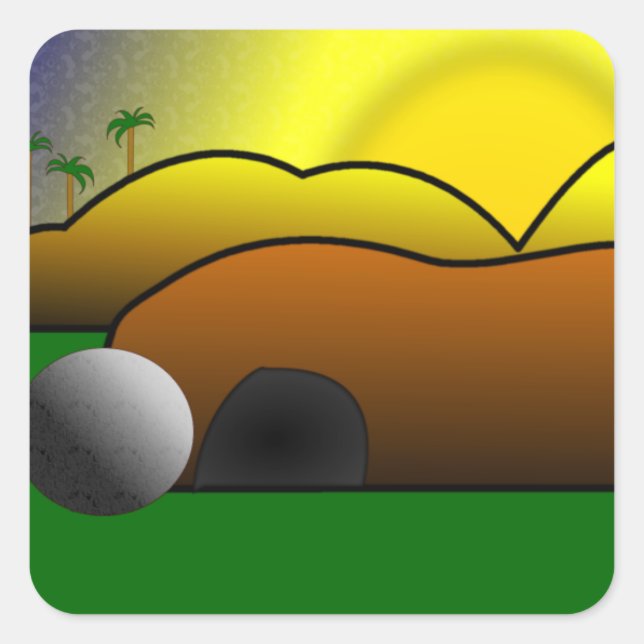 Empty Tomb Quadratischer Aufkleber (Vorderseite)