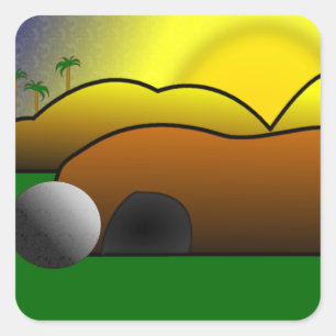 Empty Tomb Quadratischer Aufkleber