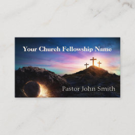 Empty Tomb Three Crosses Sunrise Church Pastor Visitenkarte