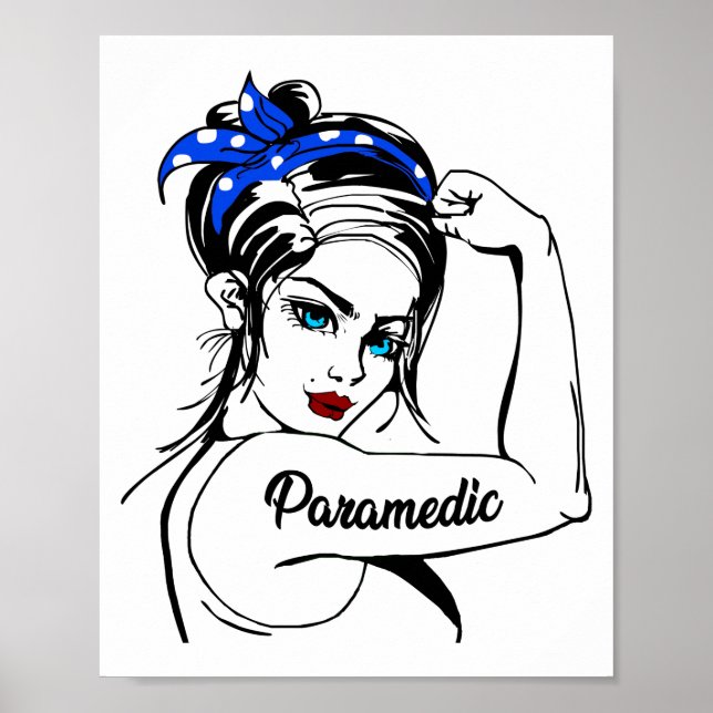 EMS Emergency Paramedic Rosie The Riveter Poster (Vorne)