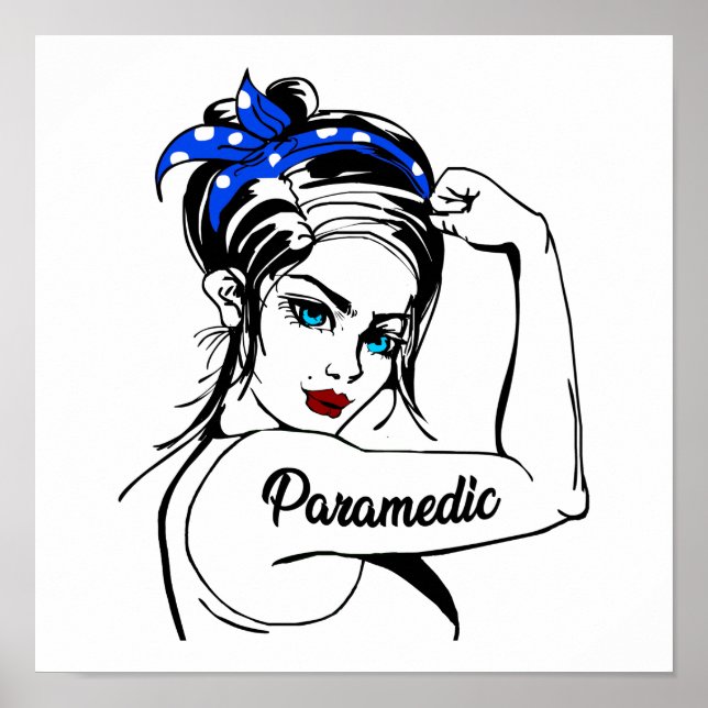 EMS Emergency Paramedic Rosie The Riveter Poster (Vorne)
