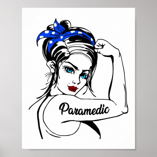 EMS Emergency Paramedic Rosie The Riveter Poster (Vorne)