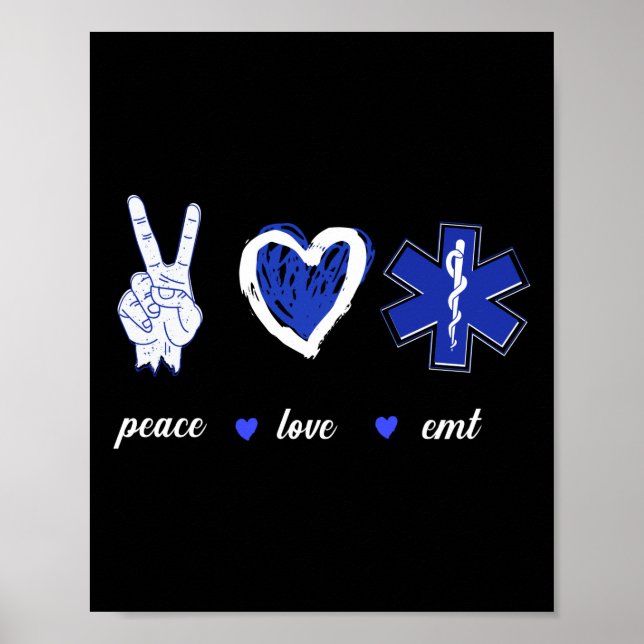 EMS Emergency Peace Liebe EMT Poster (Vorne)