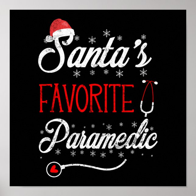 EMS Emergency Santa's Lieblings-Paramedic Weihnach Poster (Vorne)