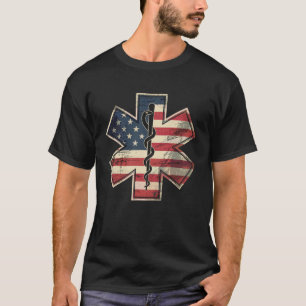 EMS EMT Paramedic 4. Juli Amerikanische Flagge Ges T-Shirt