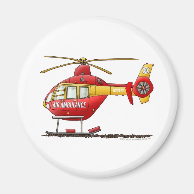 EMS EMT Rescue Medical Helicopter Ambulance Magnet (Vorne)