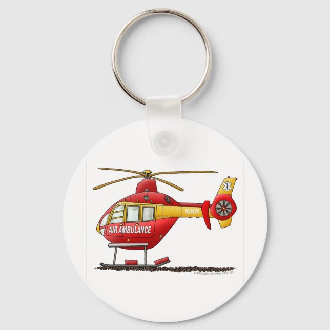 EMS EMT Rescue Medical Helicopter Ambulance Schlüsselanhänger (Vorderseite)