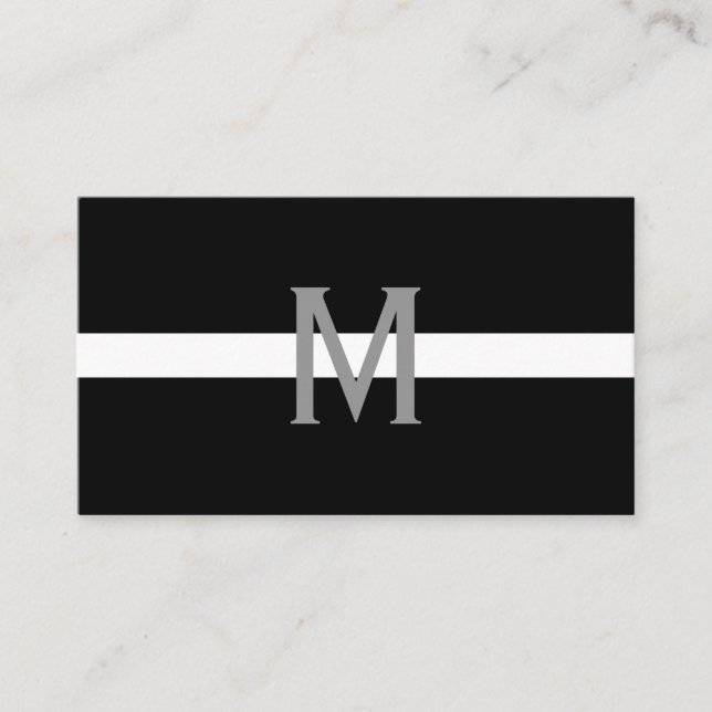 EMS EMT verdünnen weiße Linie mit Monogramm Visitenkarte (Vorderseite)